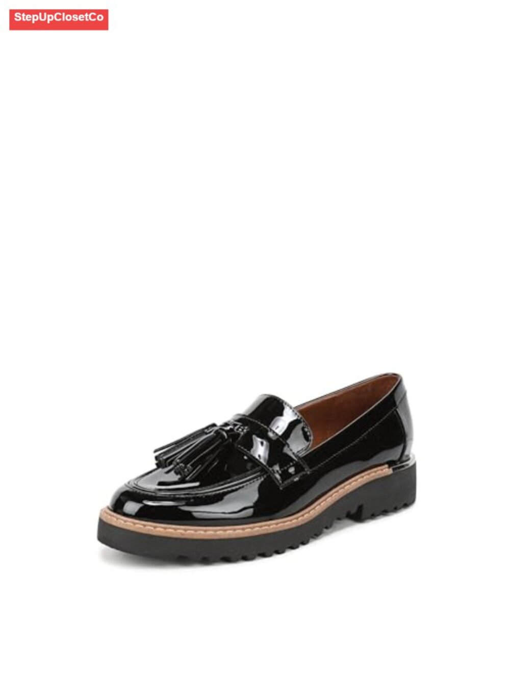 Faux Leather Lug Sole Loafer Slip On Tassel Chunky Platform